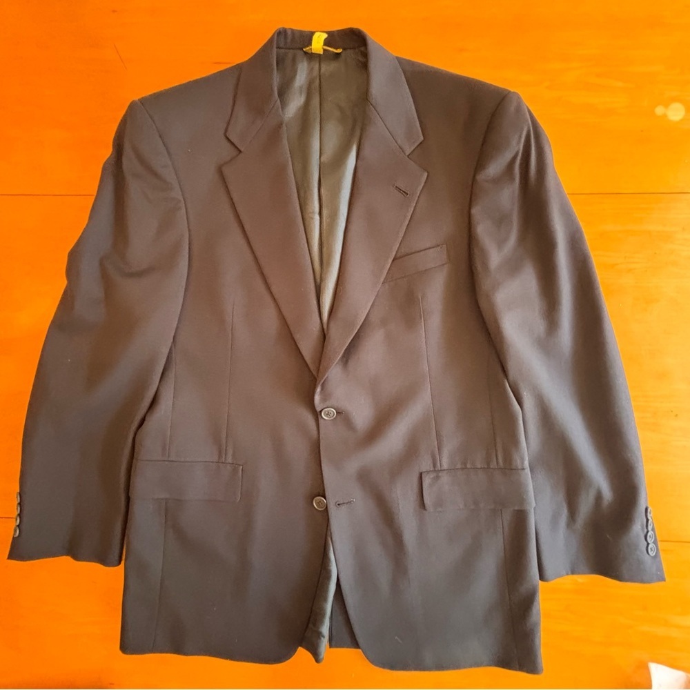 Hart Shaffner Marx 40 R Wool Gold Trumpeter blue sports coat blazer suit jacket